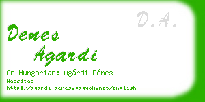 denes agardi business card