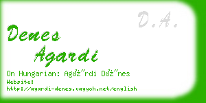 denes agardi business card